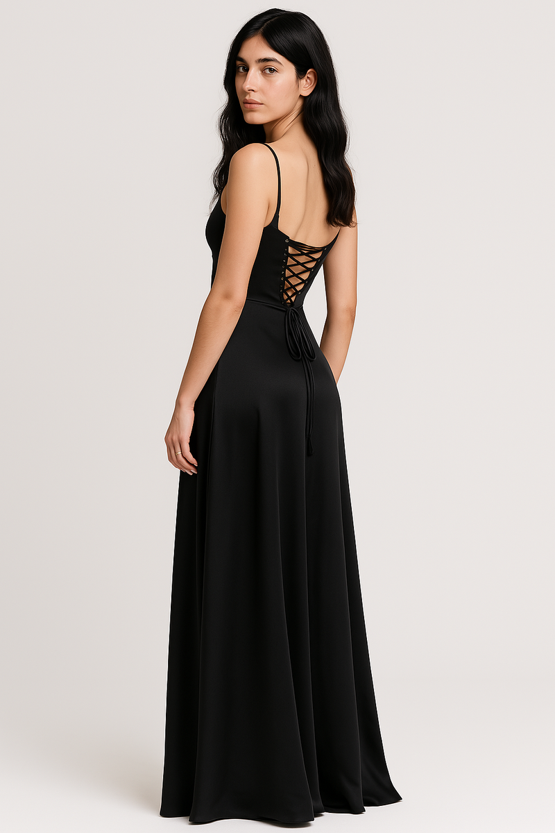 BEATRIX - Robe de soirée dos nu en satin pour femme
